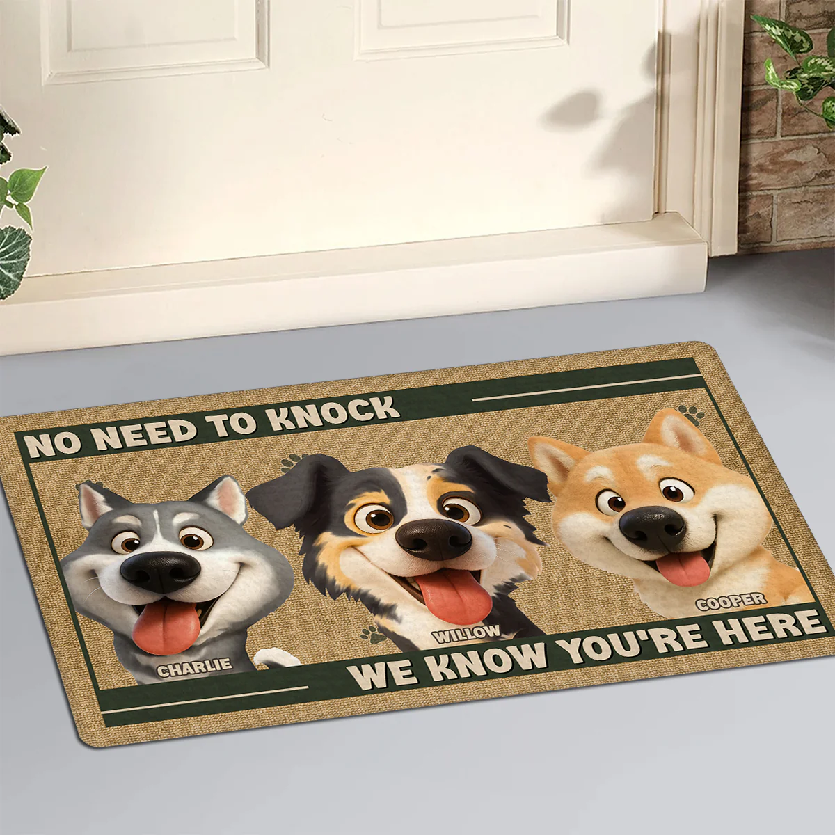 No Need To Knock Peeking Ver - Personalized Custom Doormat - Image 3