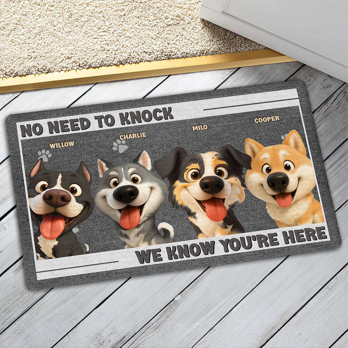 No Need To Knock Peeking Ver - Personalized Custom Doormat - Image 4
