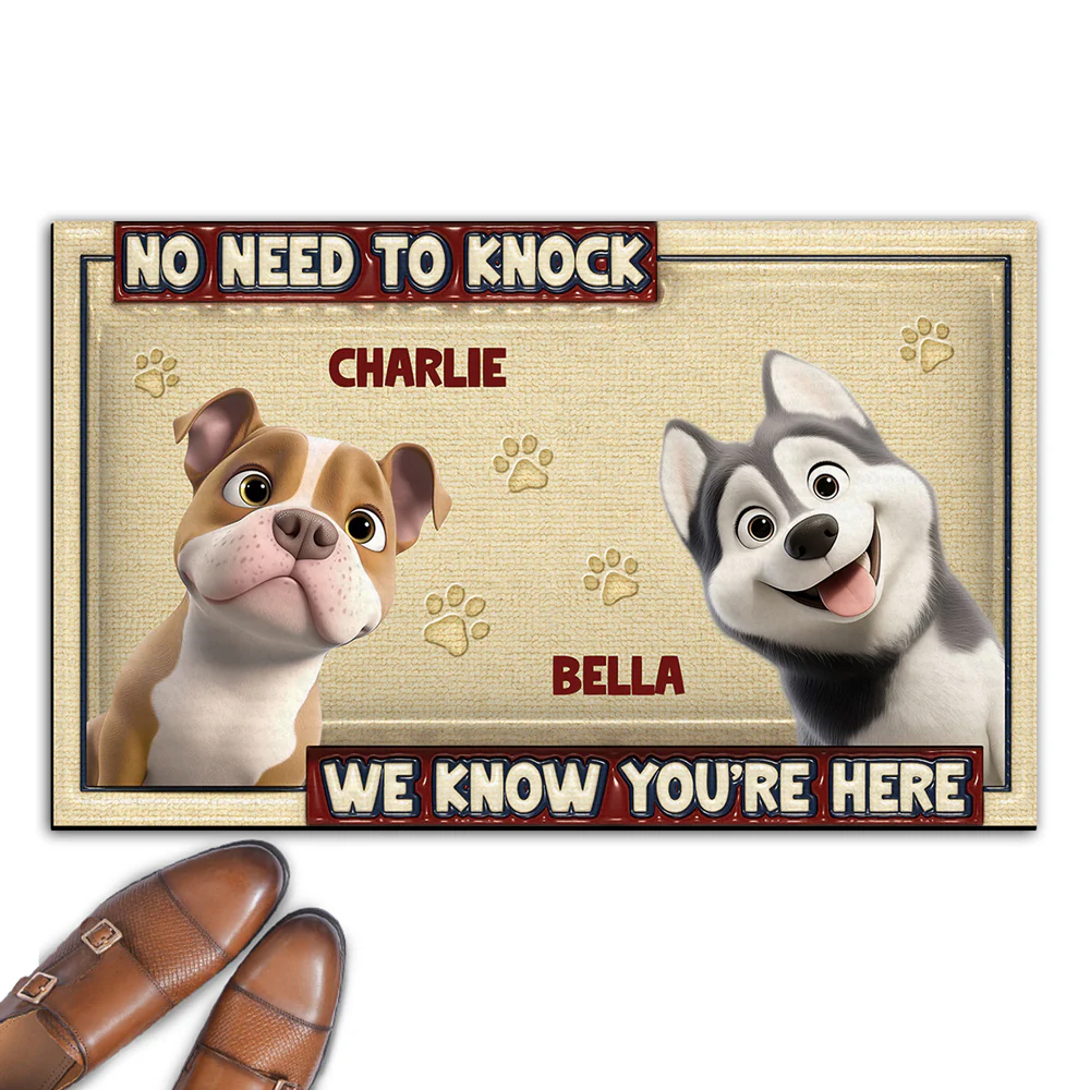 No Need To Knock - Personalized Custom 3D Inflated Effect Doormat