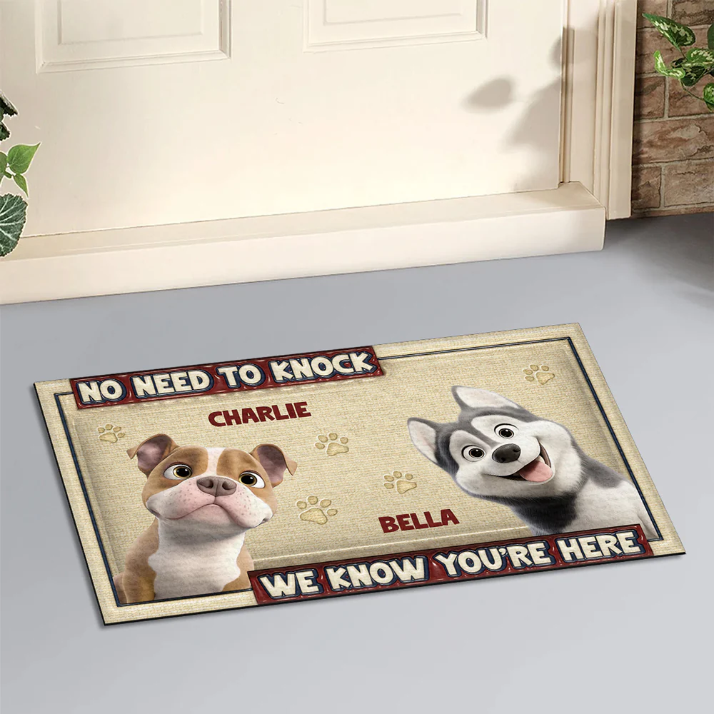 No Need To Knock - Personalized Custom 3D Inflated Effect Doormat - Image 2
