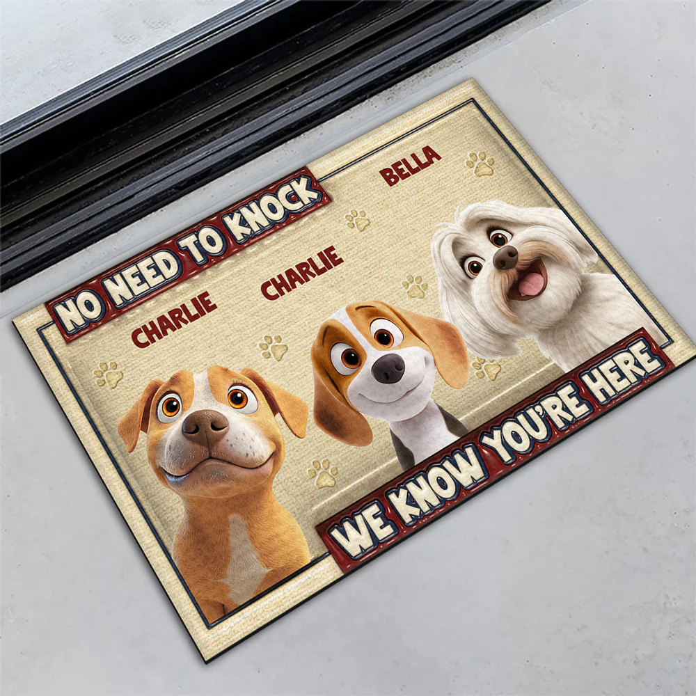 No Need To Knock - Personalized Custom 3D Inflated Effect Doormat - Image 3