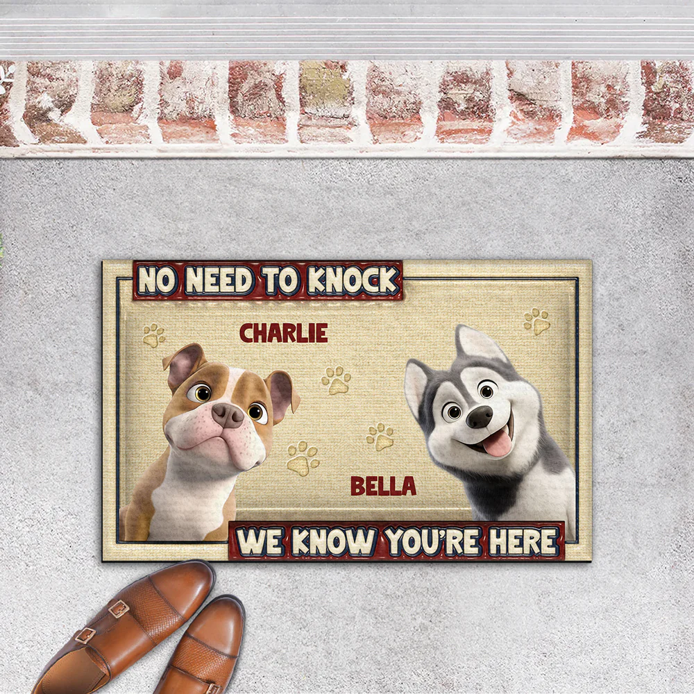 No Need To Knock - Personalized Custom 3D Inflated Effect Doormat - Image 5