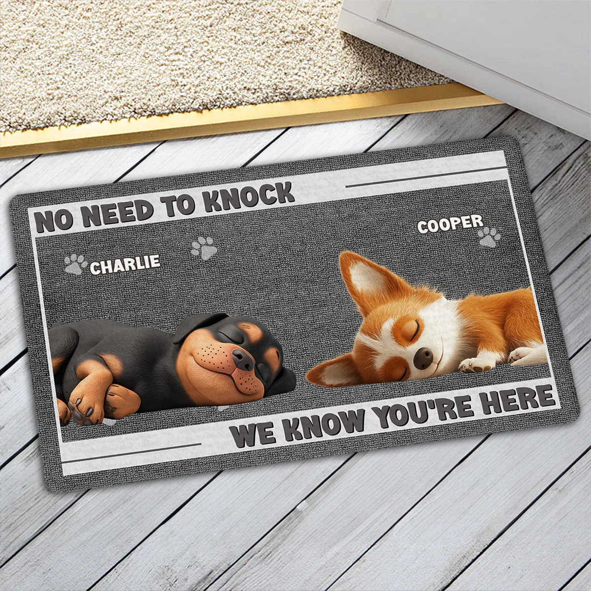 No Need To Knock - Personalized Custom Doormat - Image 3