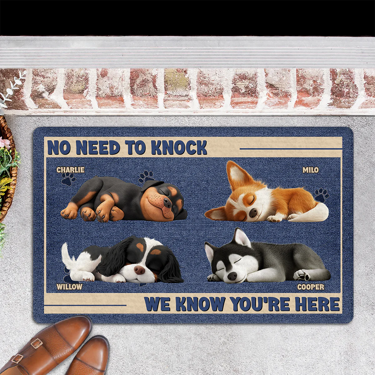 No Need To Knock - Personalized Custom Doormat - Image 5
