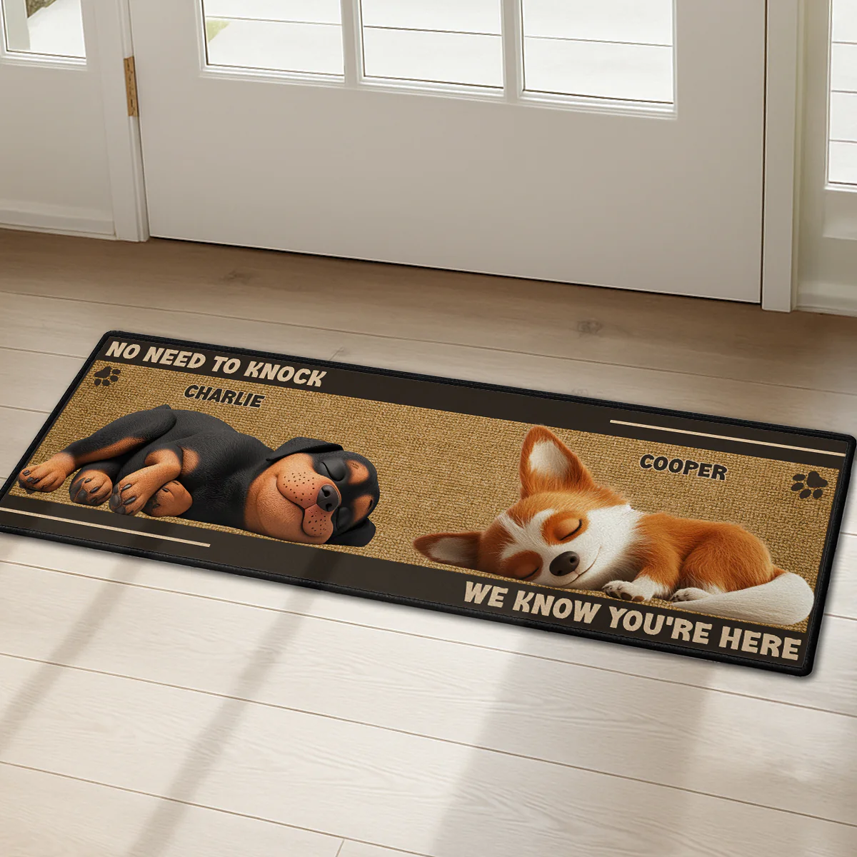 No Need To Knock - Personalized Custom Runner Rug