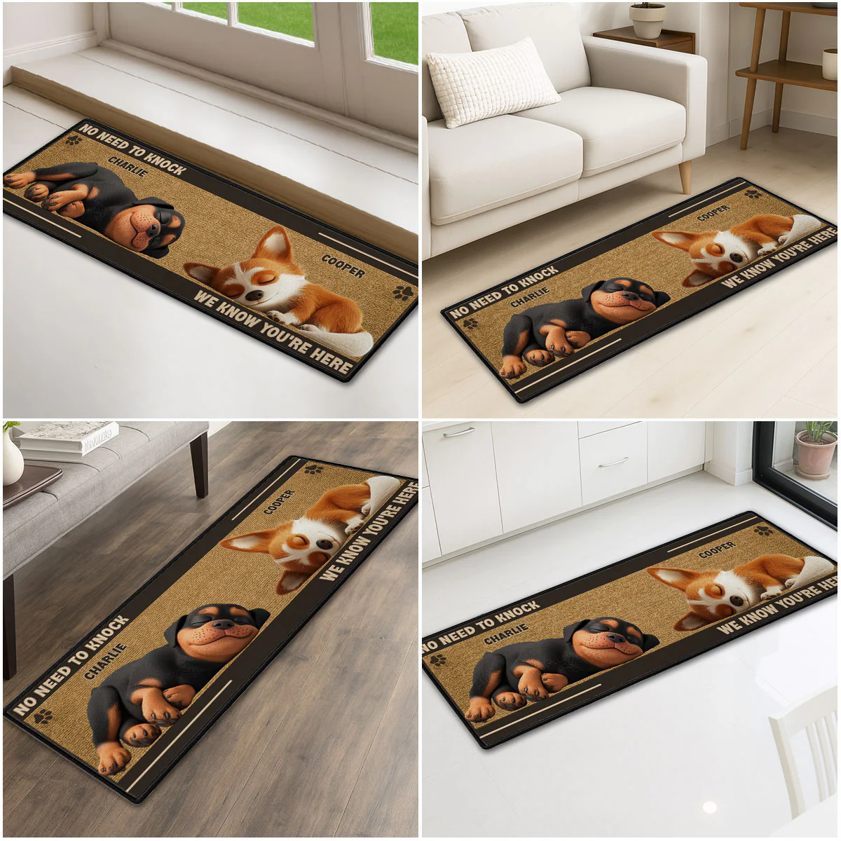 No Need To Knock - Personalized Custom Runner Rug - Image 2