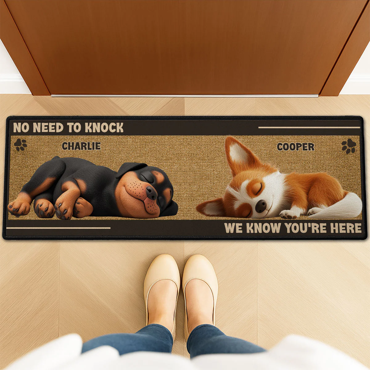 No Need To Knock - Personalized Custom Runner Rug - Image 3
