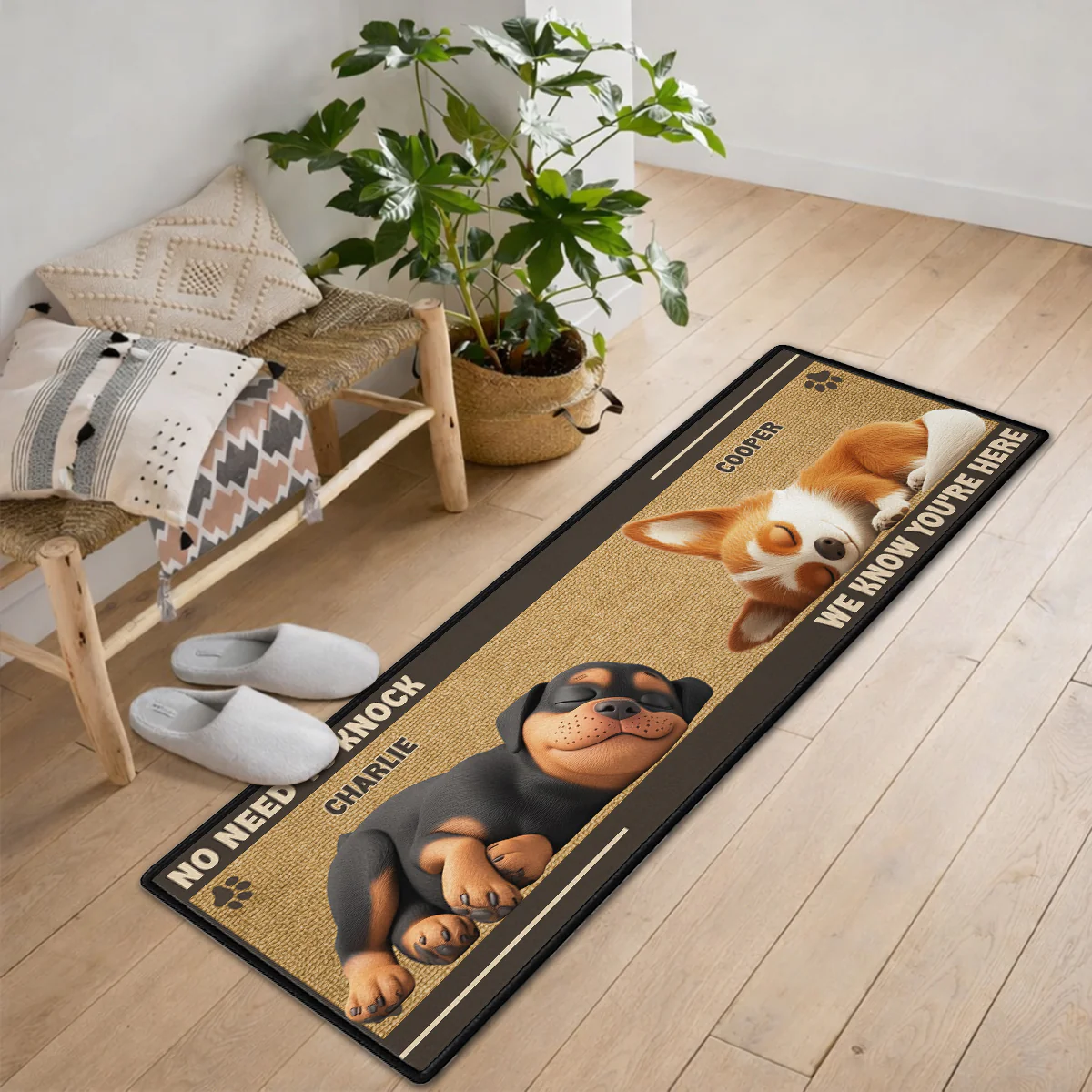 No Need To Knock - Personalized Custom Runner Rug - Image 5