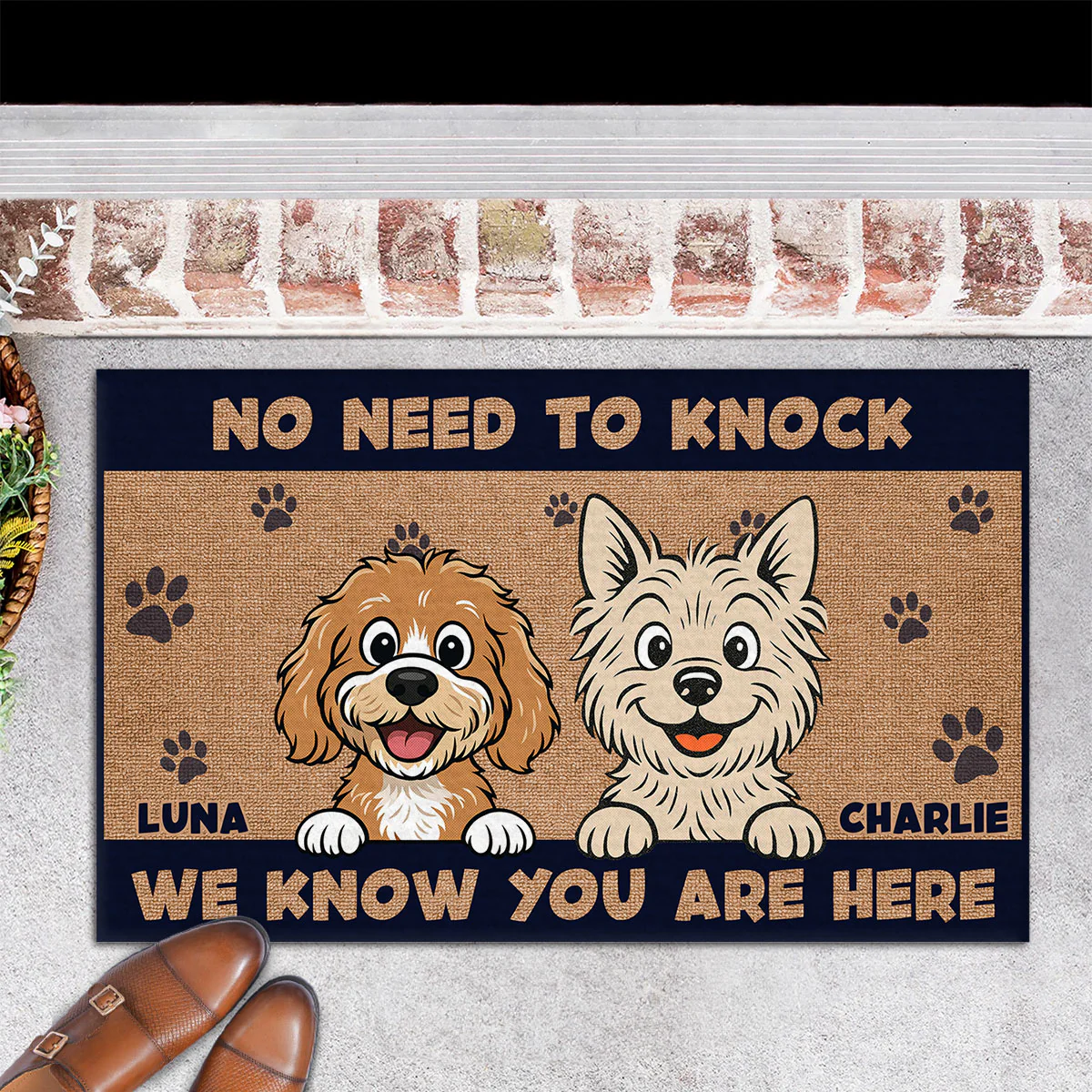 No Need To Knock Retro Vibe - Personalized Custom Doormat - Image 5
