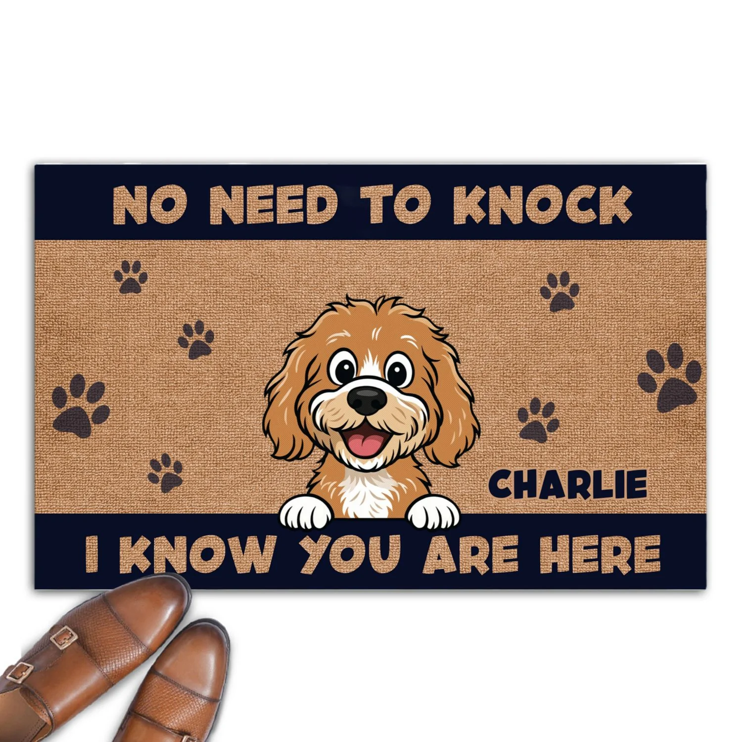 No Need To Knock Retro Vibe - Personalized Custom Doormat - Image 7