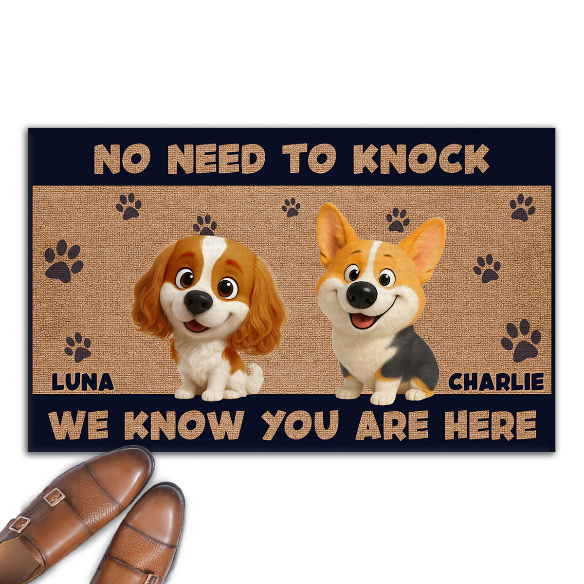 No Need To Knock Retro Vibe Ver 2 - Personalized Custom Doormat