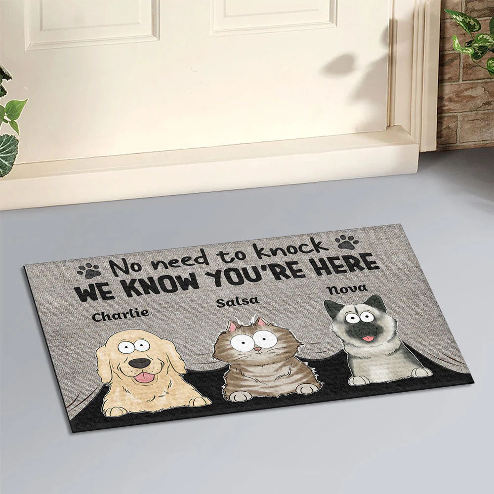 No Need To Knock We Know You Are Here - Personalized Custom Doormat - Image 2