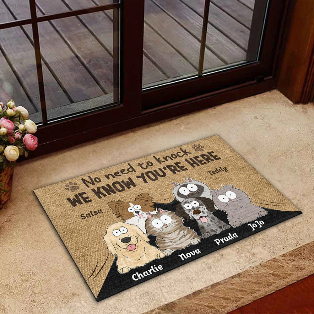 No Need To Knock We Know You Are Here - Personalized Custom Doormat - Image 4