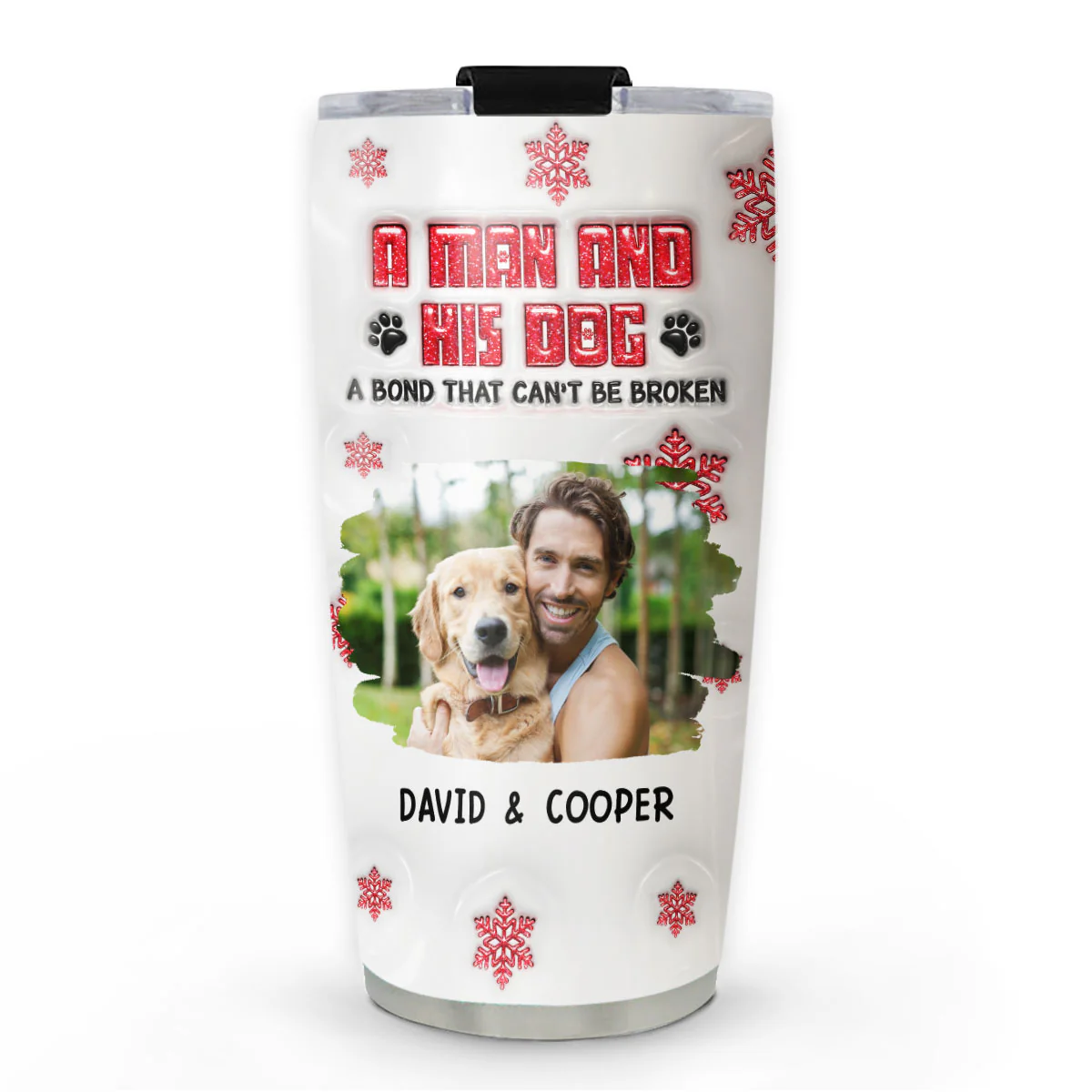 No Space Between Us Dad Ver Photo - Personalized Custom 3D Inflated Effect Tumbler