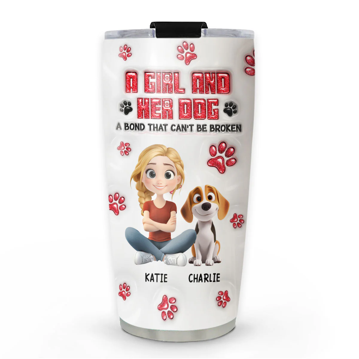 No Space Between Us Daily Ver - Personalized Custom 3D Inflated Effect Tumbler