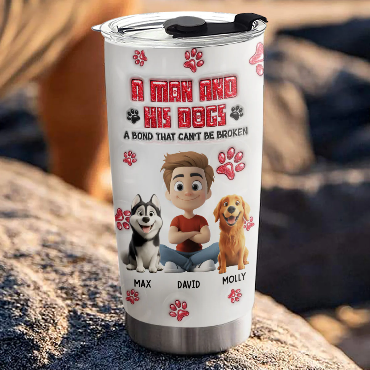 No Space Between Us Daily Ver - Personalized Custom 3D Inflated Effect Tumbler - Image 3