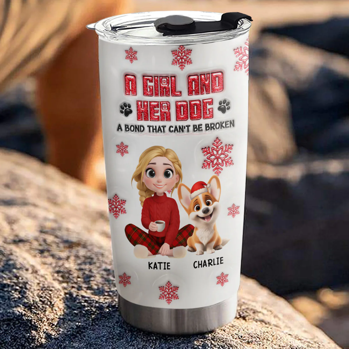 No Space Between Us - Personalized Custom 3D Inflated Effect Tumbler - Image 3