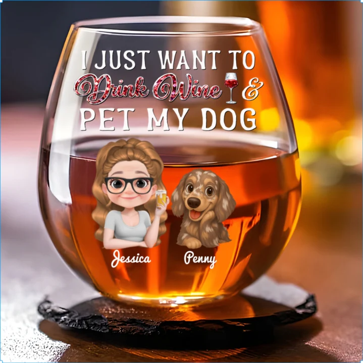 Not Drinking Alone Version 2 - Personalized Custom Wine Glass - Image 6