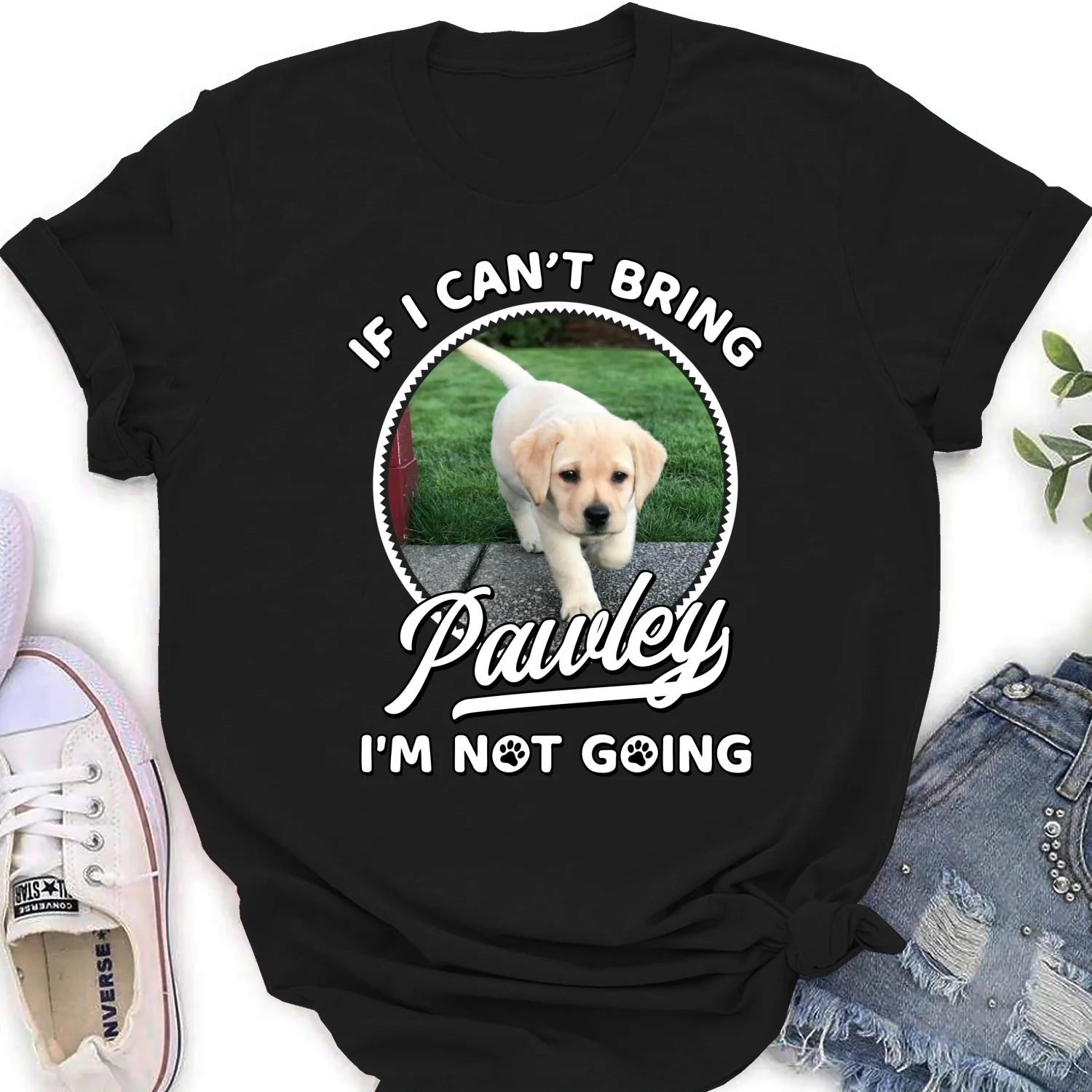Not Going Without My Babies Photo - Personalized Custom Women's T-shirt - Image 6