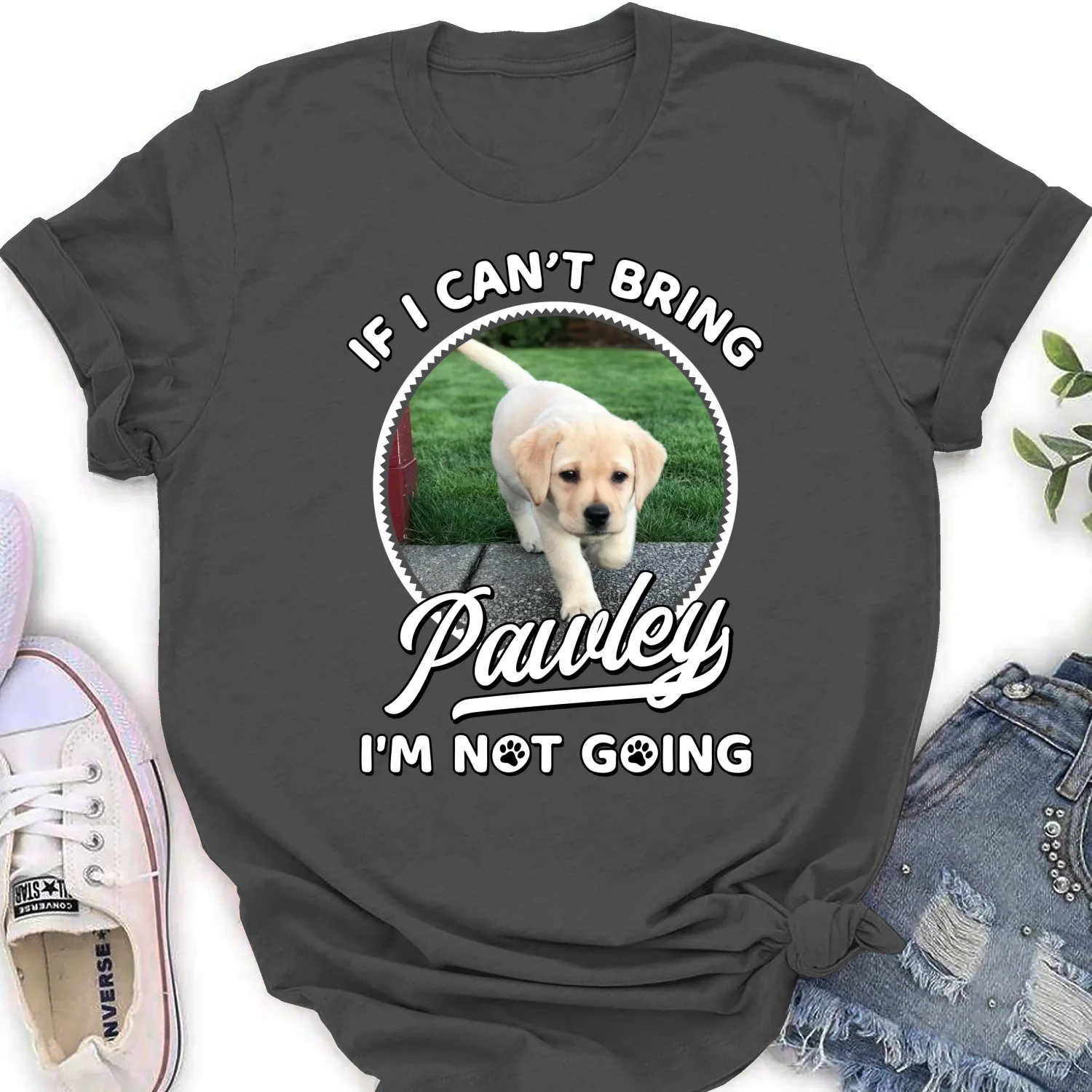 Not Going Without My Babies Photo - Personalized Custom Women's T-shirt - Image 9