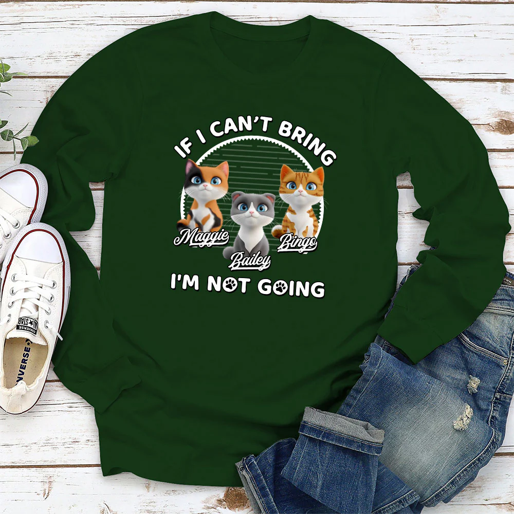 Not Going Without My Cats - Personalized Custom Long Sleeve T-shirt - Image 3