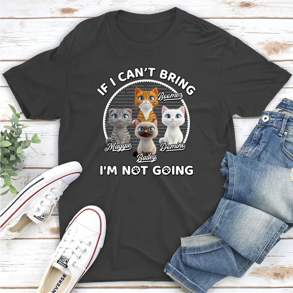 Not Going Without My Cats - Personalized Custom Unisex T-shirt - Image 9