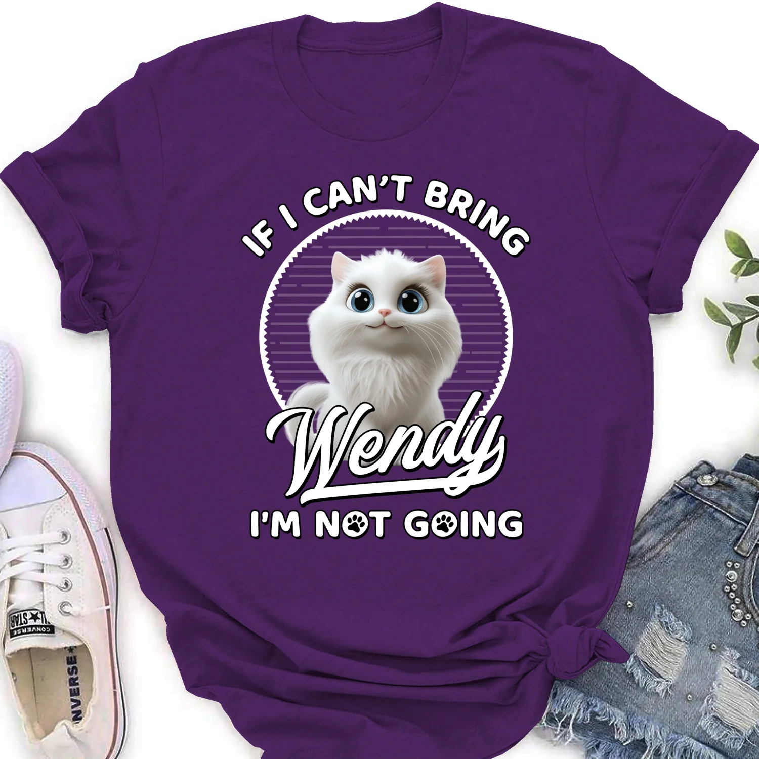 Not Going Without My Cats - Personalized Custom Women's T-shirt - Image 10