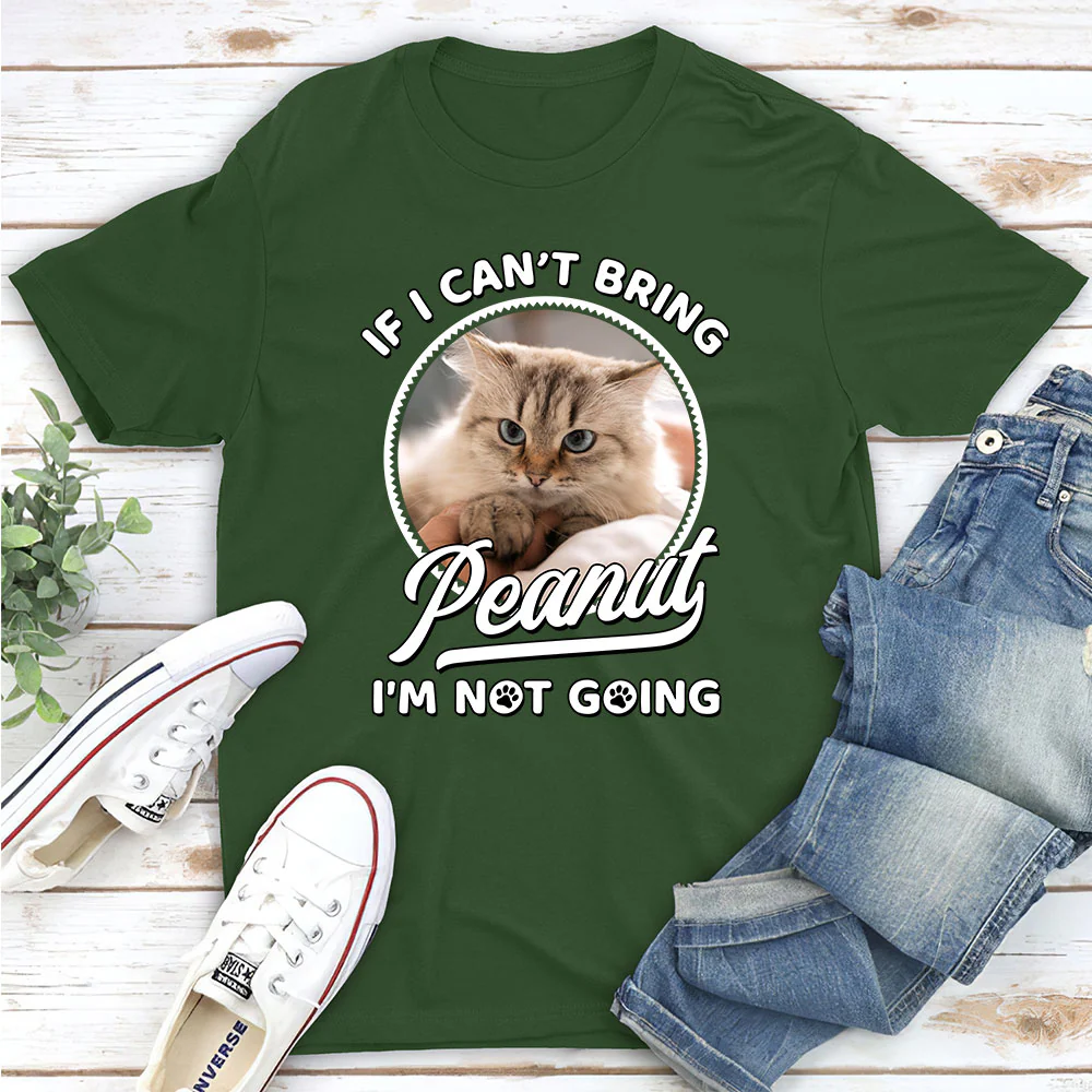 Not Going Without My Cats Photo - Personalized Custom Unisex T-shirt - Image 2