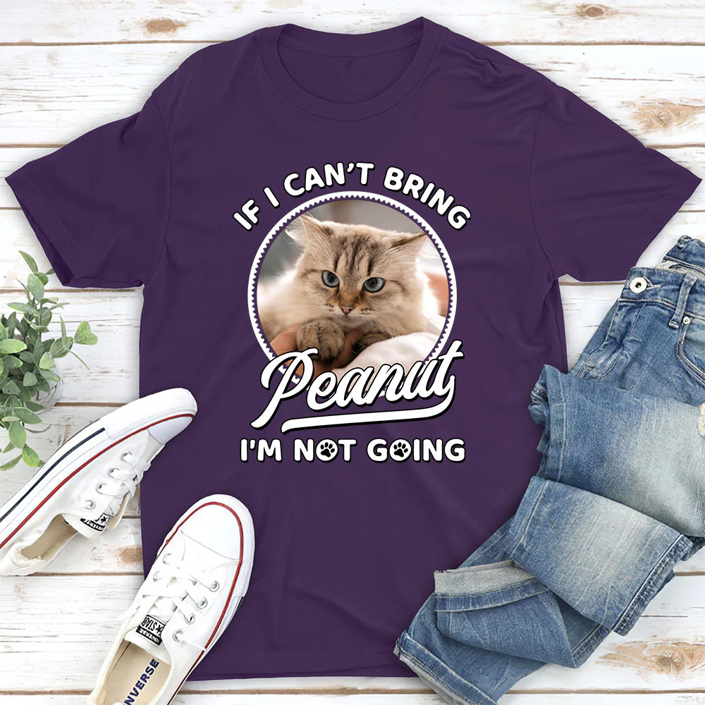 Not Going Without My Cats Photo - Personalized Custom Unisex T-shirt - Image 3