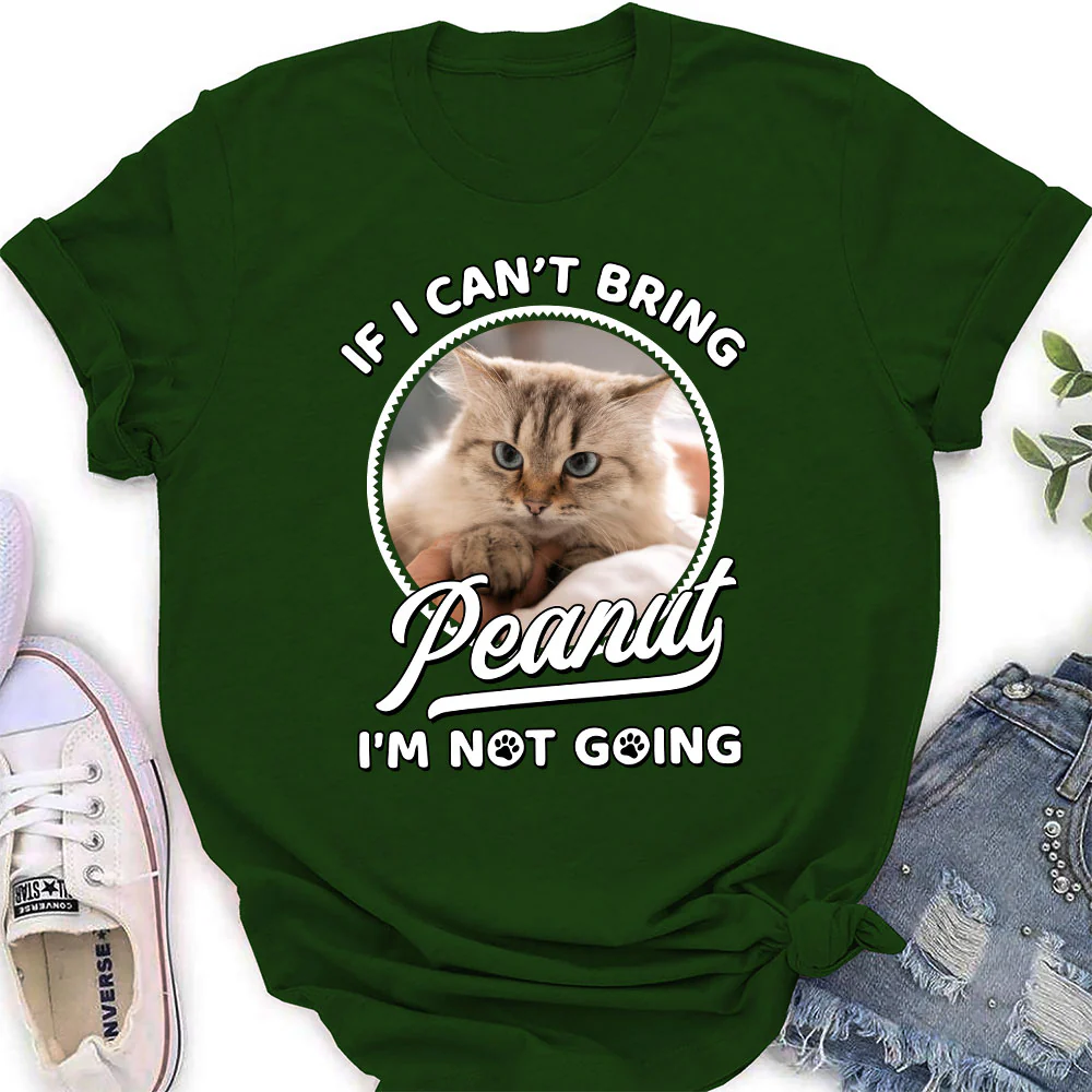 Not Going Without My Cats Photo - Personalized Custom Women's T-shirt - Image 5