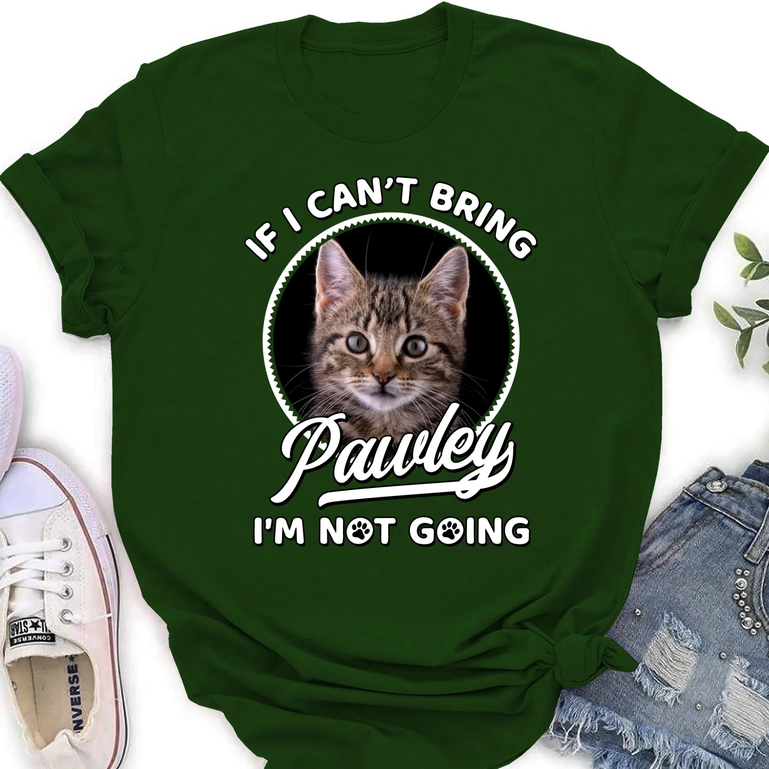 Not Going Without My Cats Photo - Personalized Custom Women's T-shirt - Image 8