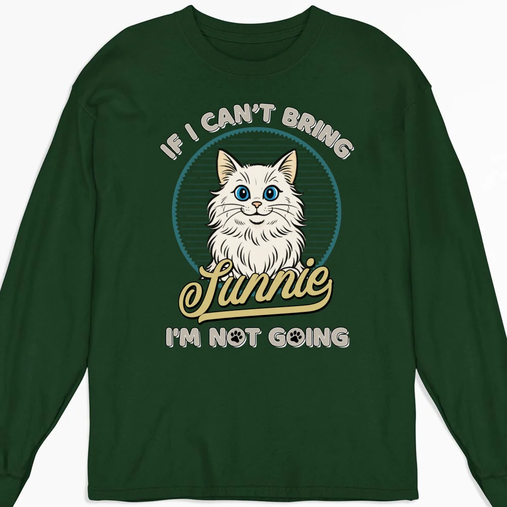 Not Going Without My Cats Retro Ver - Personalized Custom Long Sleeve T-Shirt - Image 6