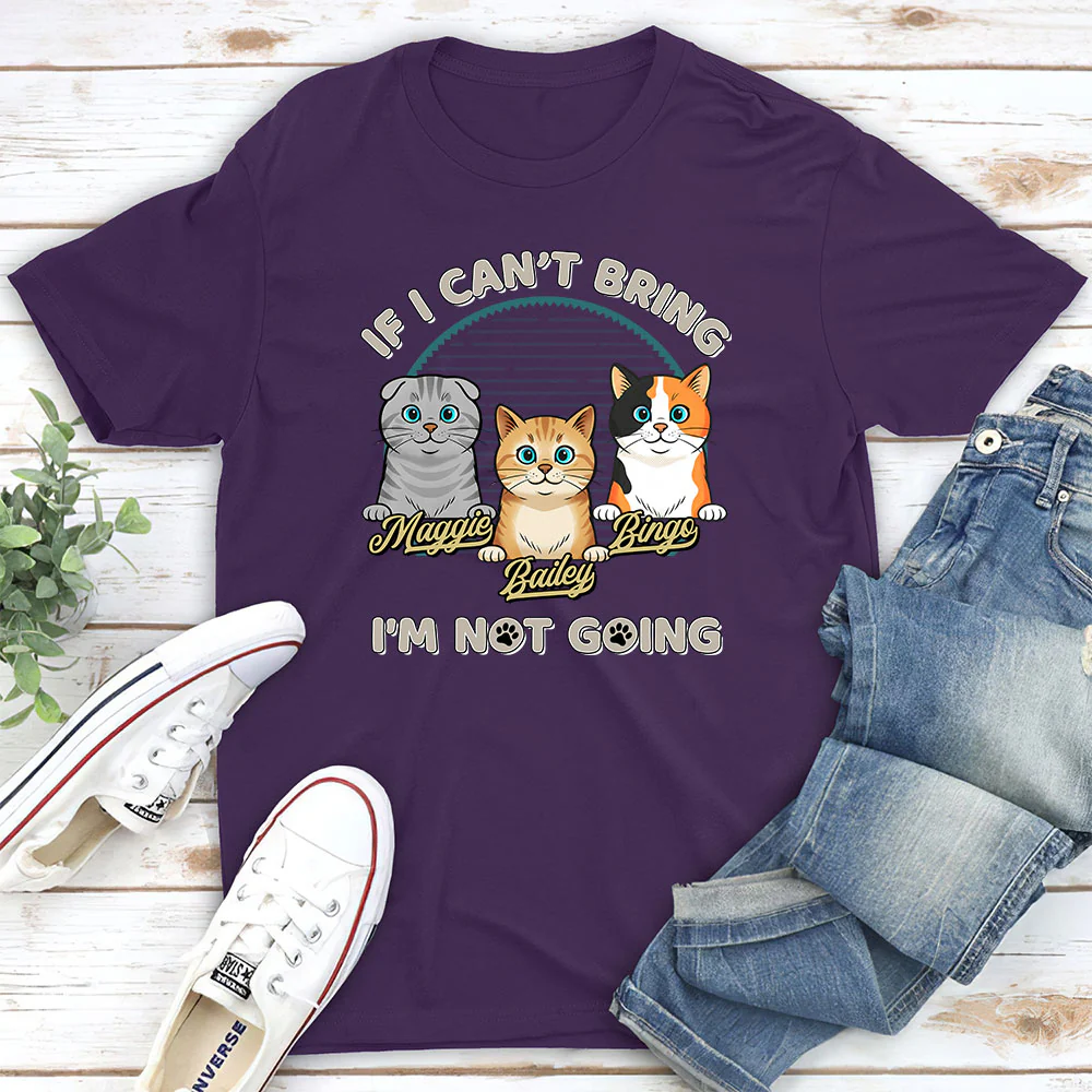 Not Going Without My Cats Retro Ver - Personalized Custom Unisex T-Shirt - Image 3