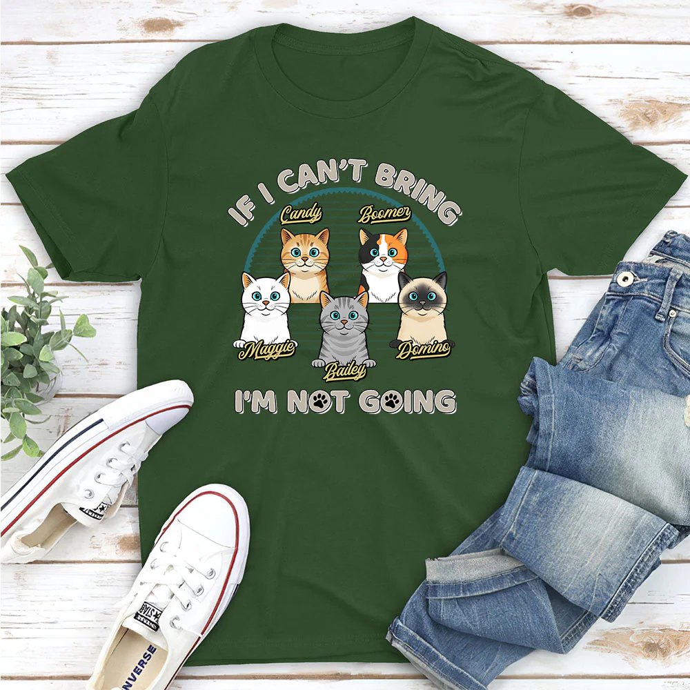 Not Going Without My Cats Retro Ver - Personalized Custom Unisex T-Shirt - Image 5