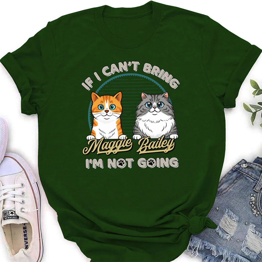 Not Going Without My Cats Retro Ver - Personalized Custom Women's T-Shirt - Image 5