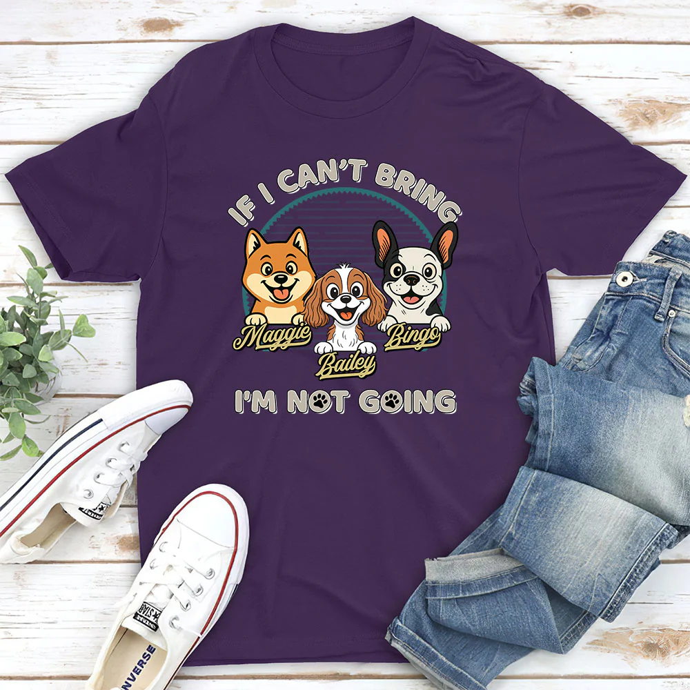 Not Going Without My Dog Retro Ver - Personalized Custom Unisex T-Shirt - Image 4