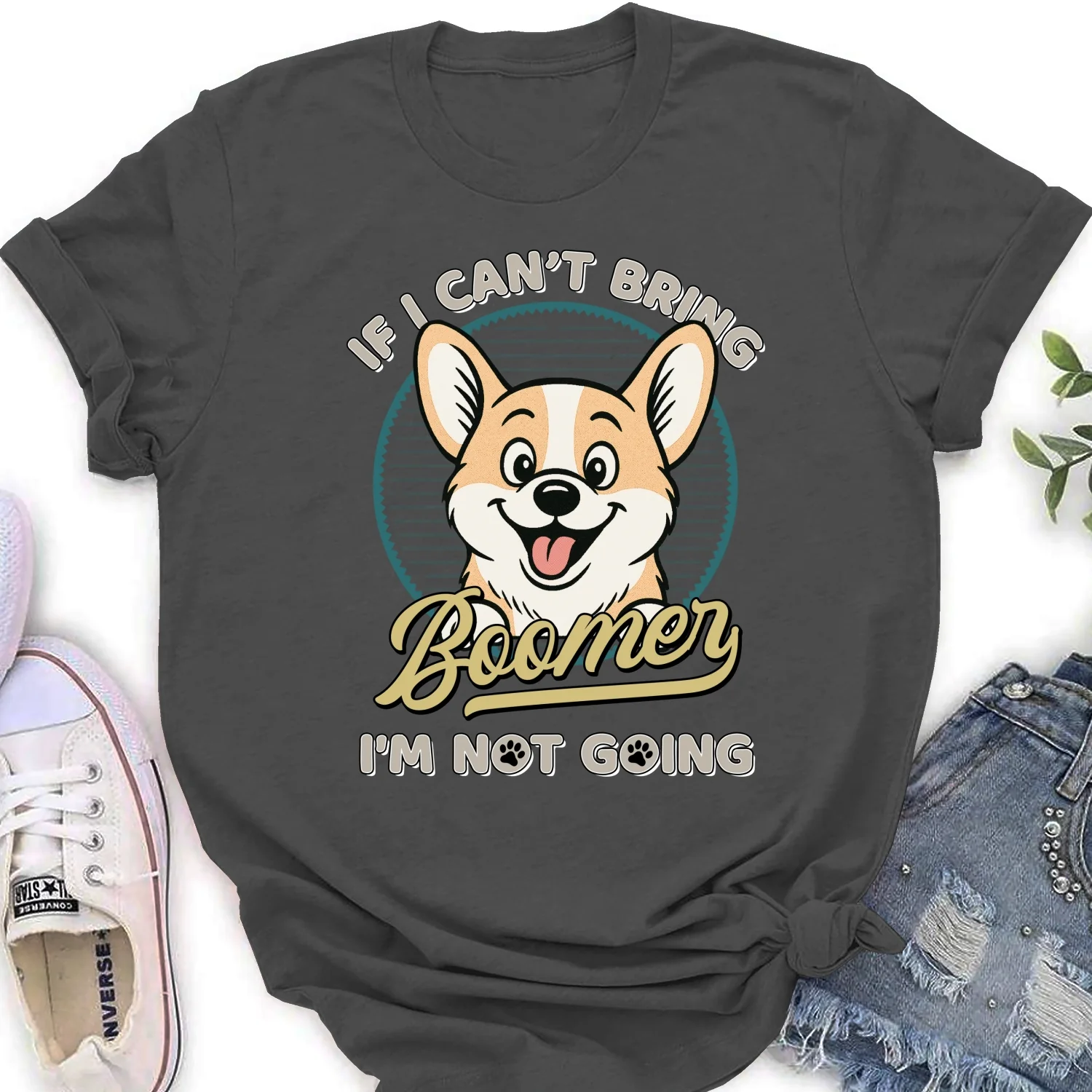 Not Going Without My Dog Retro Ver - Personalized Custom Women's T-Shirt - Image 10