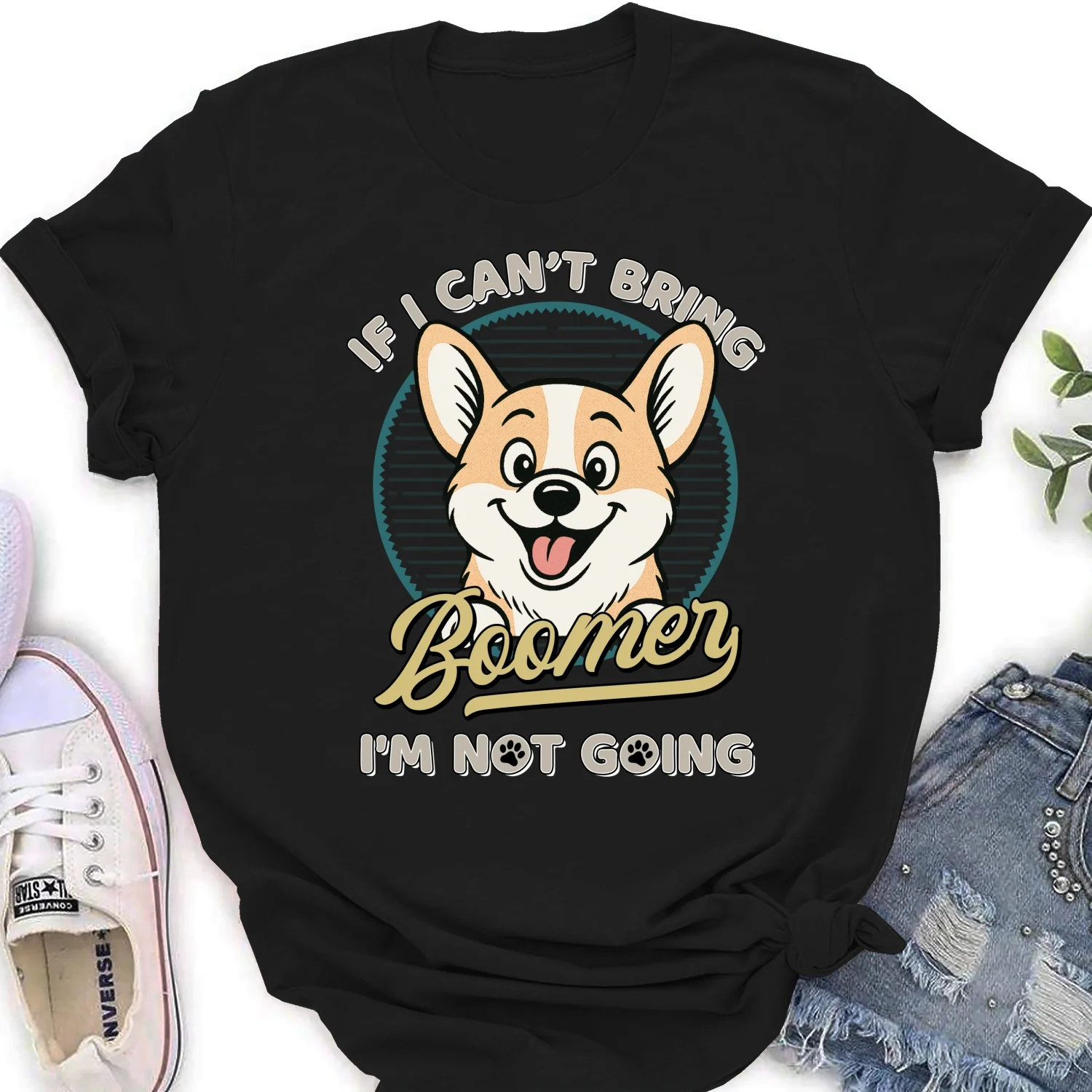 Not Going Without My Dog Retro Ver - Personalized Custom Women's T-Shirt - Image 6