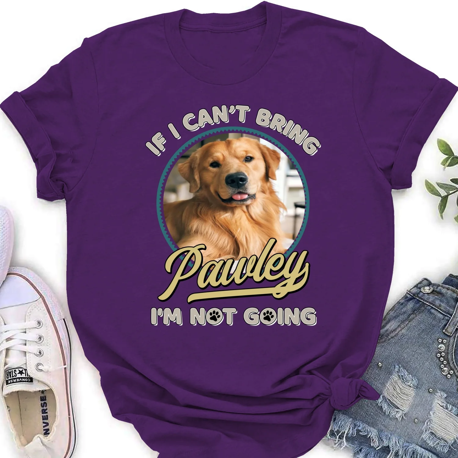 Not Going Without My Dog Retro Ver Photo - Personalized Custom Women's T-Shirt - Image 10