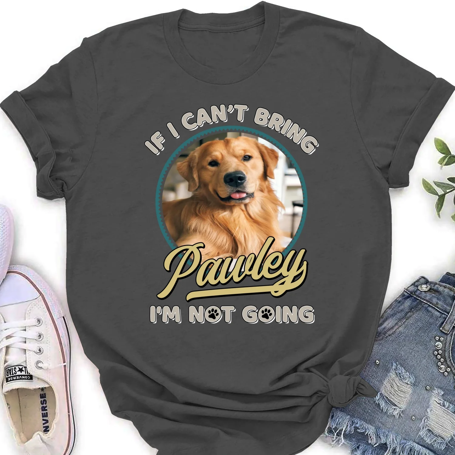 Not Going Without My Dog Retro Ver Photo - Personalized Custom Women's T-Shirt - Image 11