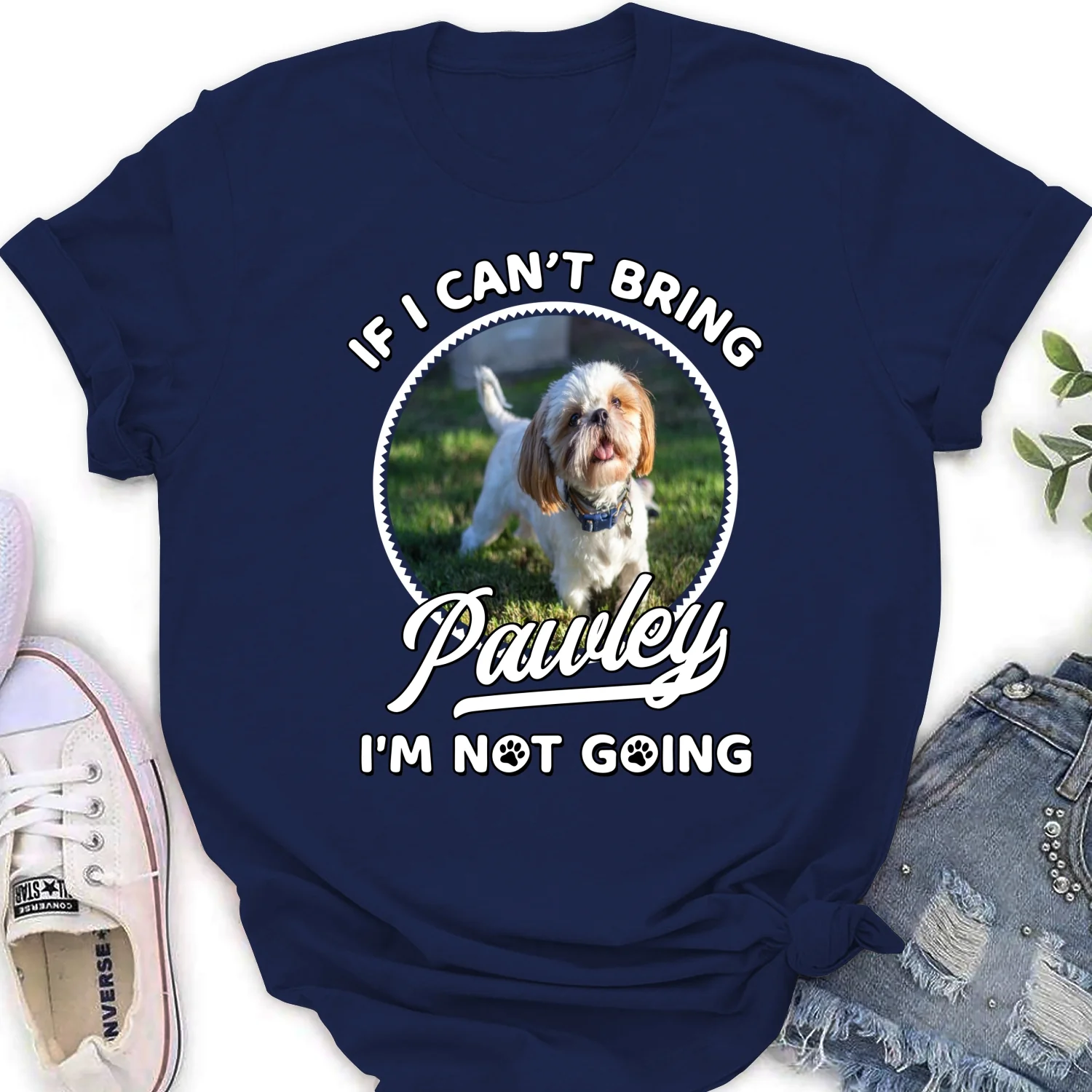 Not Going Without My Dog Photo - Personalized Custom Women T-Shirt - Image 10