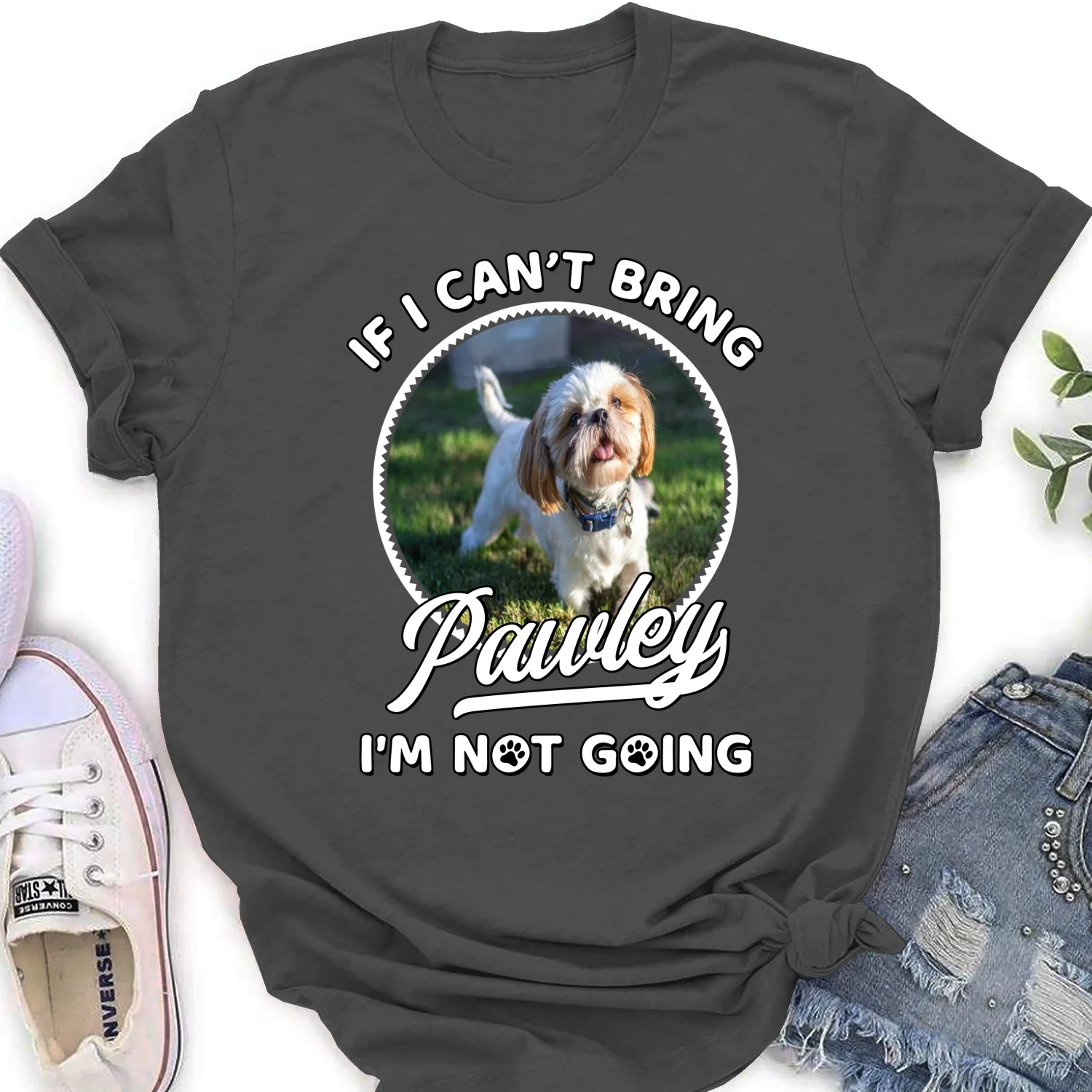 Not Going Without My Dog Photo - Personalized Custom Women T-Shirt - Image 11
