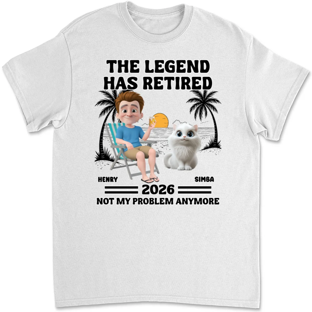 Not My Problem Cat Dad Ver - Personalized Custom Unisex T-Shirt - Image 5
