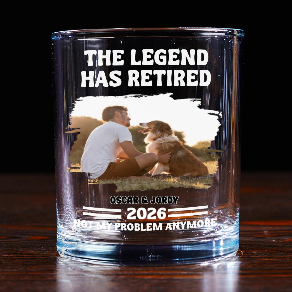 Not My Problem Dad Ver Photo - Personalized Custom Whiskey Glass - Image 6