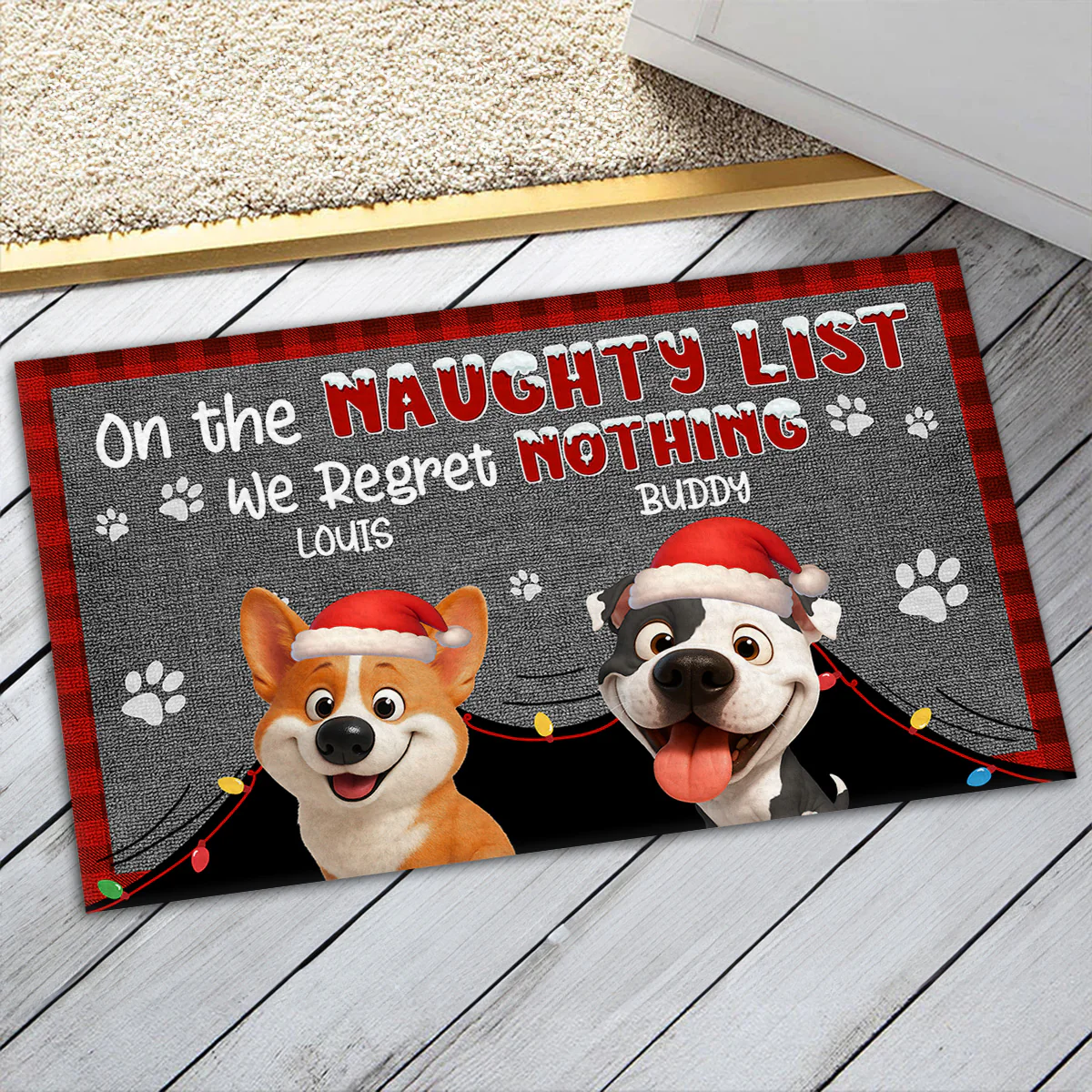 On Naughty List - Personalized Custom Doormat - Image 6