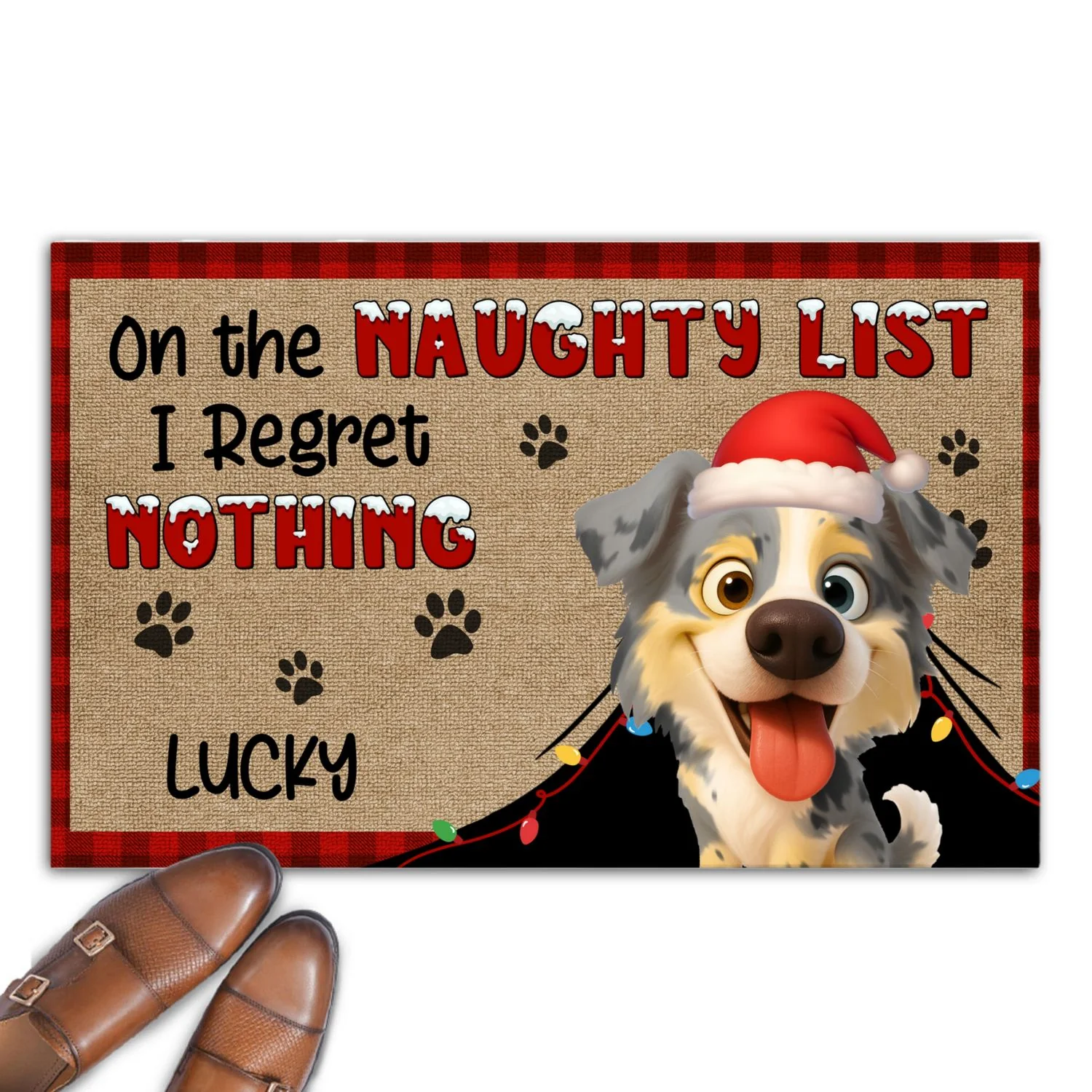 On Naughty List Pet Version - Personalized Custom Doormat - Image 8