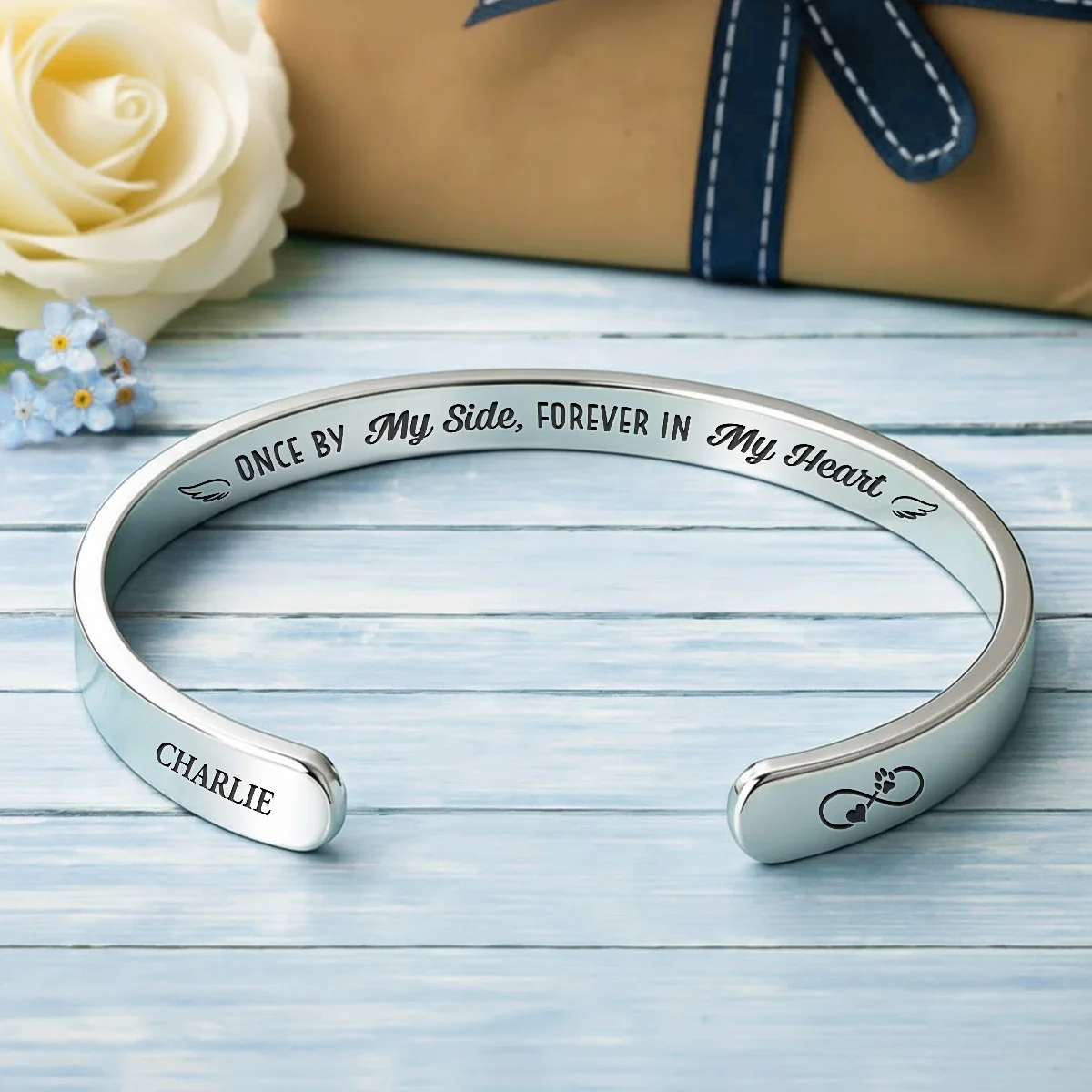 Once By My Side - Personalized Custom Bracelet Cuff