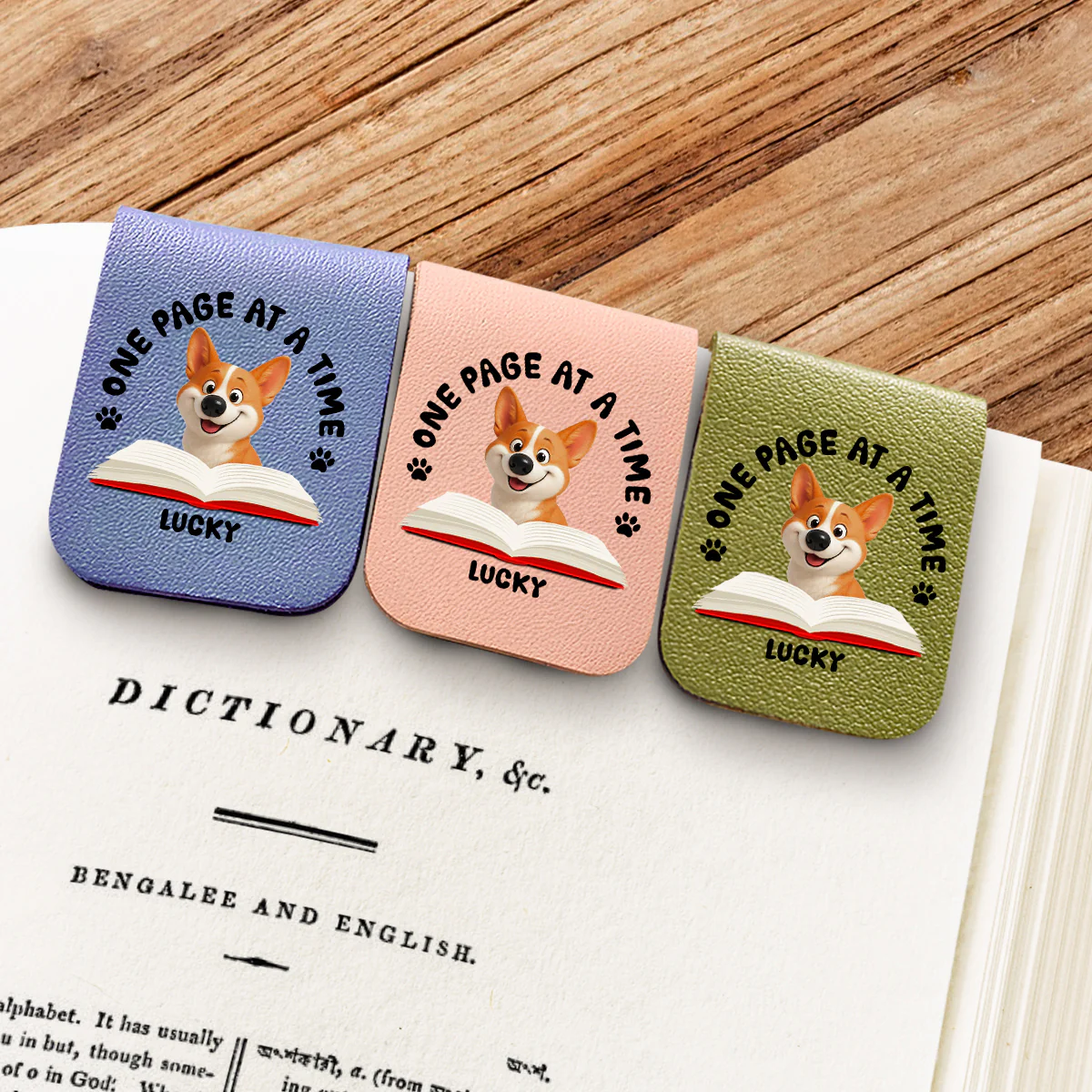 One Page Once - Personalized Custom Leather Bookmark