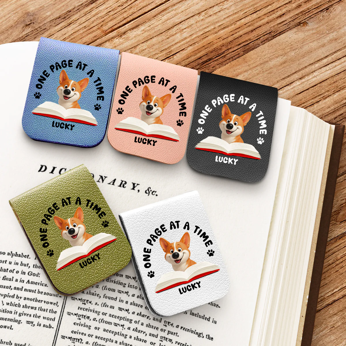 One Page Once - Personalized Custom Leather Bookmark - Image 2