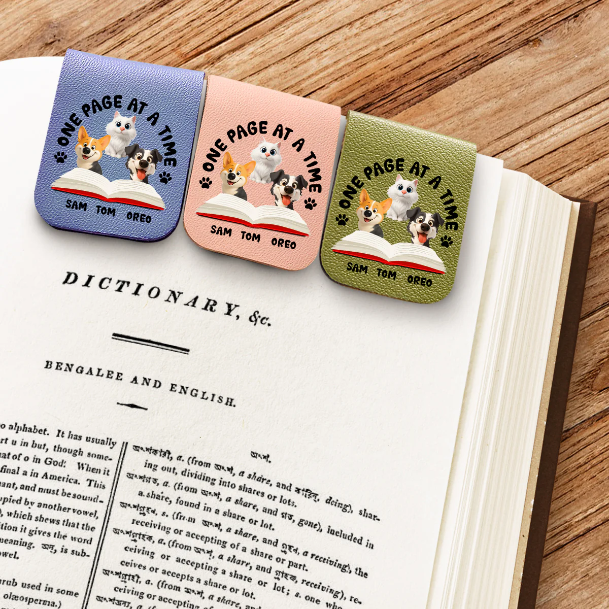 One Page Once With Us - Personalized Custom Leather Bookmark - Image 2